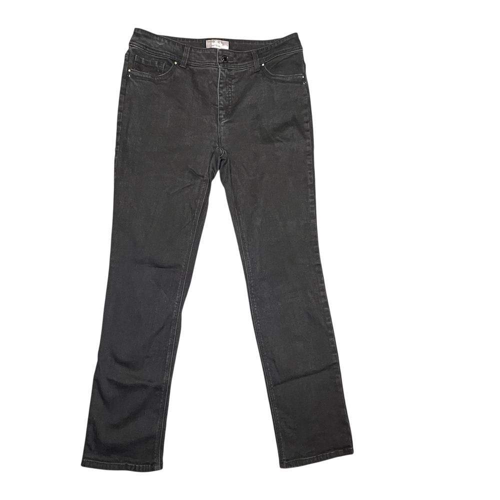 Chicos So Slimming Black Denim Pants 33x30 Stretch Jeans Rivet‎ Back Pockets